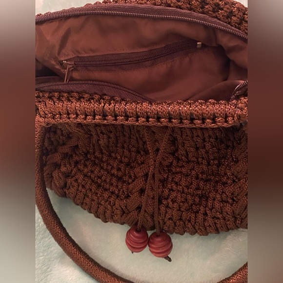 Unbranded Hand Made in Ecuador Crochet Brown Bag. NWOT Zip Closure. - Picture 5 of 12